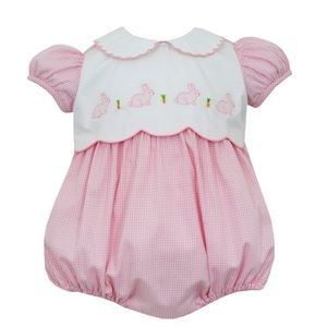 New 3M Bunnies pink gingham girls bubble w/ white bodice